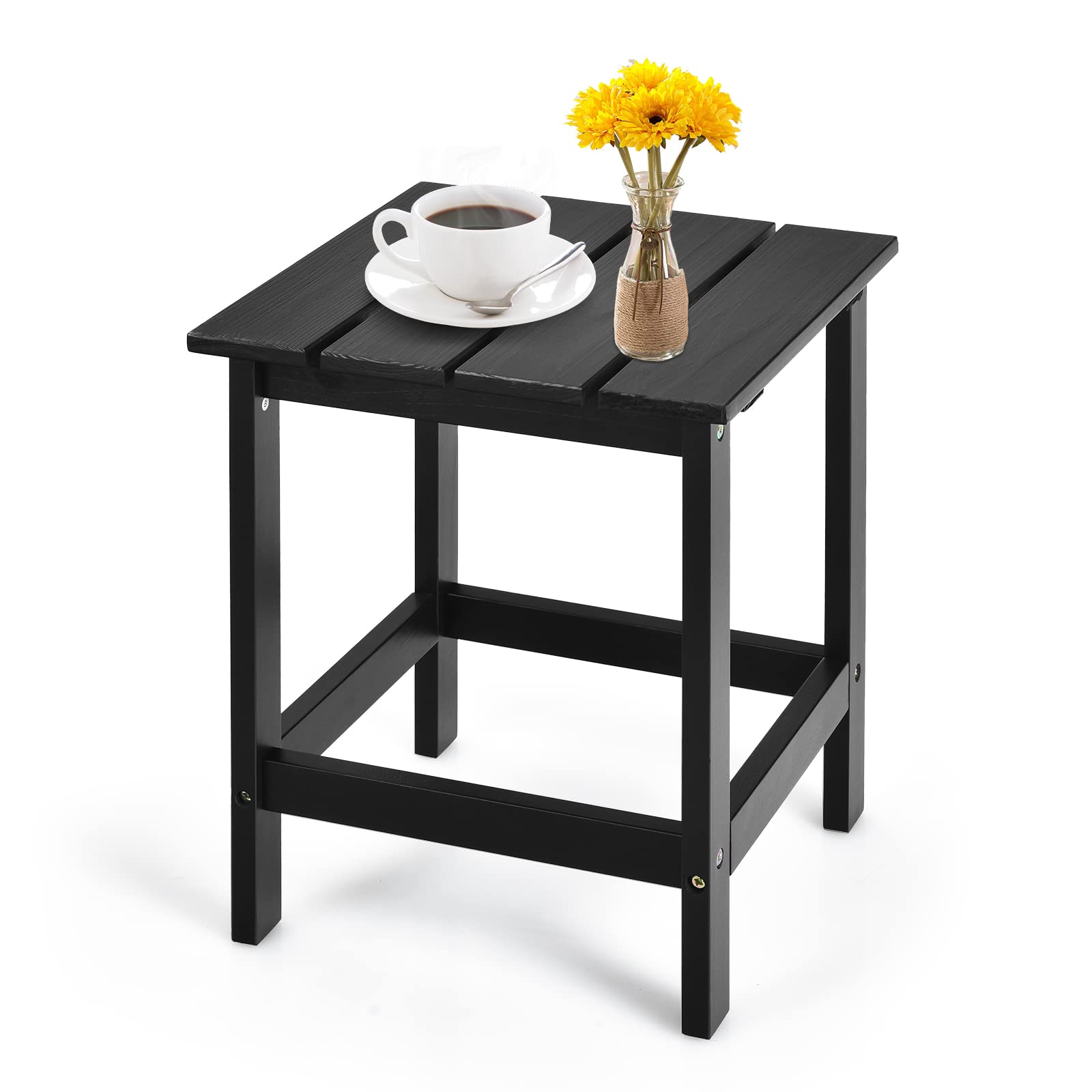 Tangkula Table d'appoint carrée d'extérieur, Table Adirondack, Tables d'appoint intérieures et extérieures
